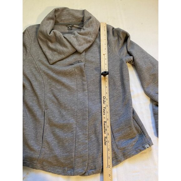 Eddie Bauer Womens Cardigan Gray Cowl Neck Jacket Large Cotton Blend Casual - Picture 5 of 11